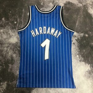 Maillot de Basket #1 Anfernee Hardaway Magic 1994-95 Vintage Bleu Imprimé